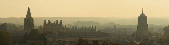 The spires of Oxford in the evening haze